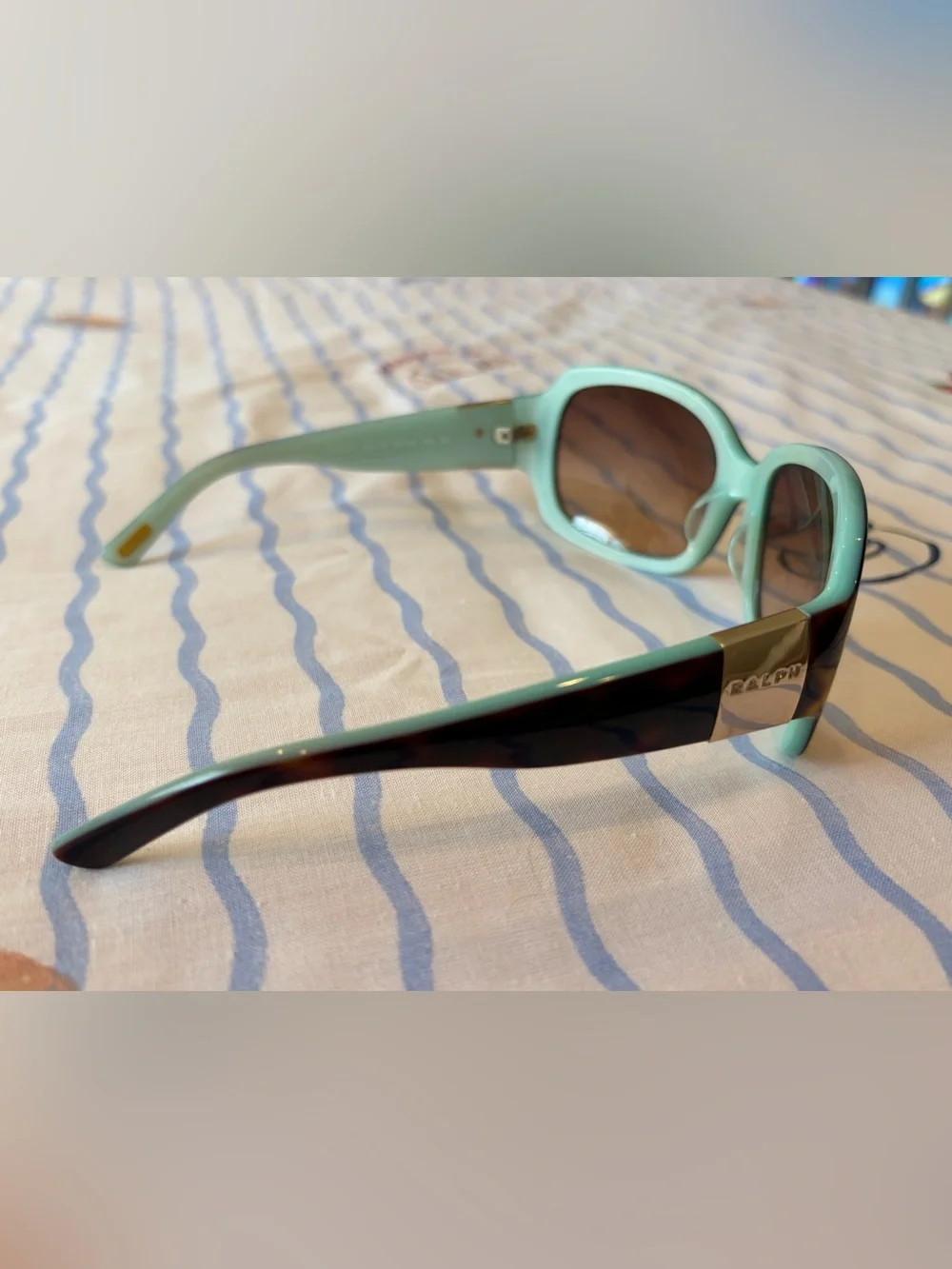 Ralph Lauren Large Tortoise Shell and Mint Frame Sunglasses 🐆🩵🕶️